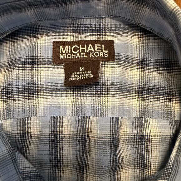 MICHAEL Michael Kors Plaid Button-Down Shirt, Blue Gray, Men’s Size M - Picture 4 of 8